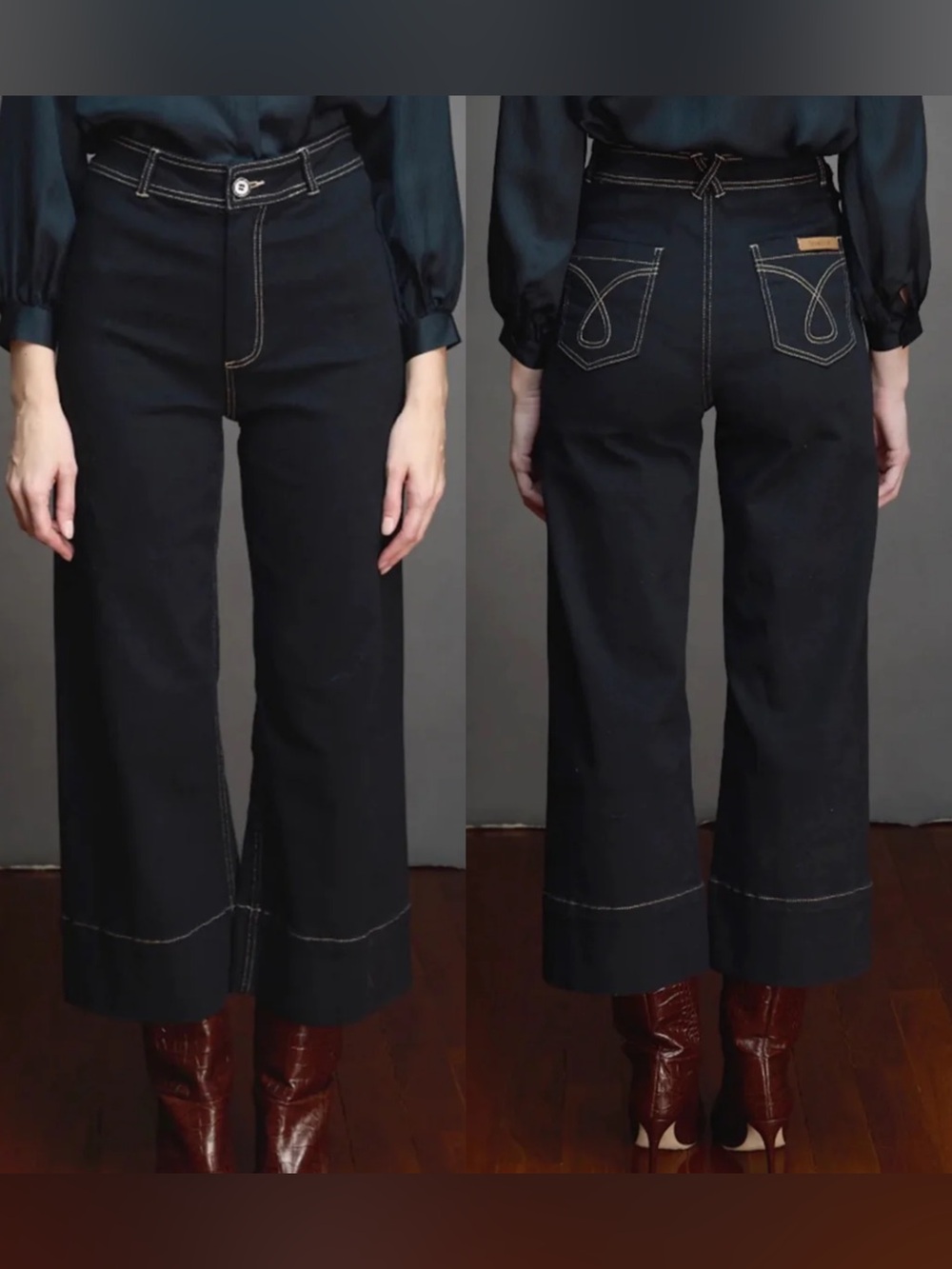Lovebinetti Black Costa Wide Leg Jean Pants